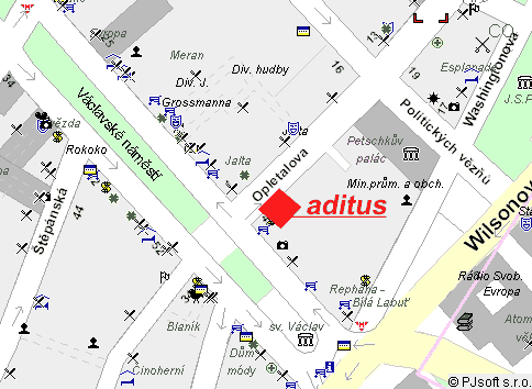 orientační mapka Aditus
